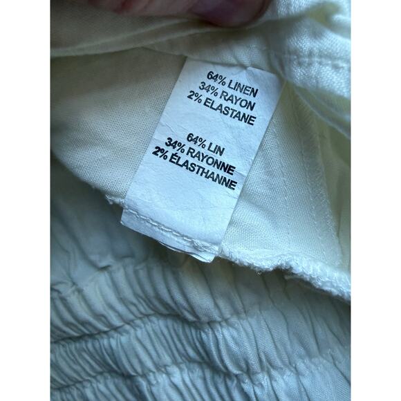 $345 Ramy Brook Rosa Linen Blend Top - Ivory - Small - Picture 5 of 6